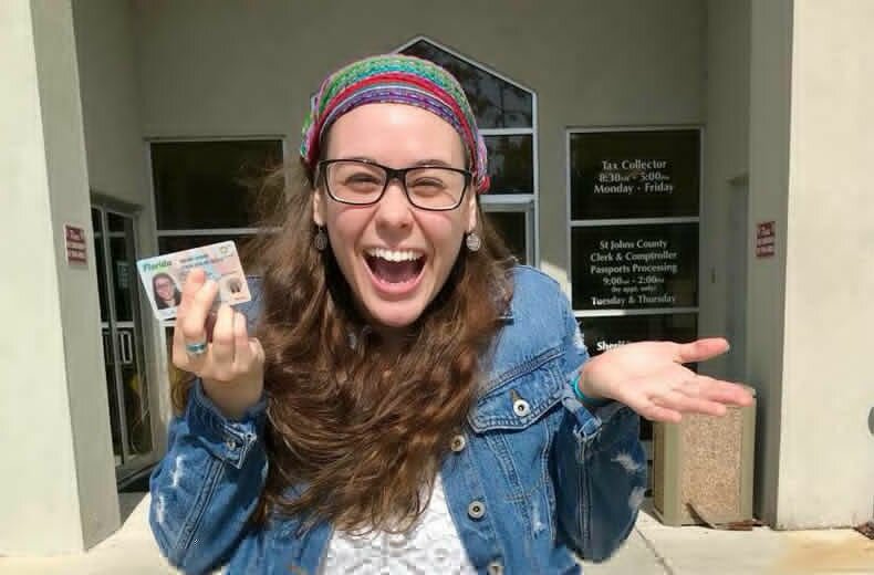 Student driver passed her driver's license test